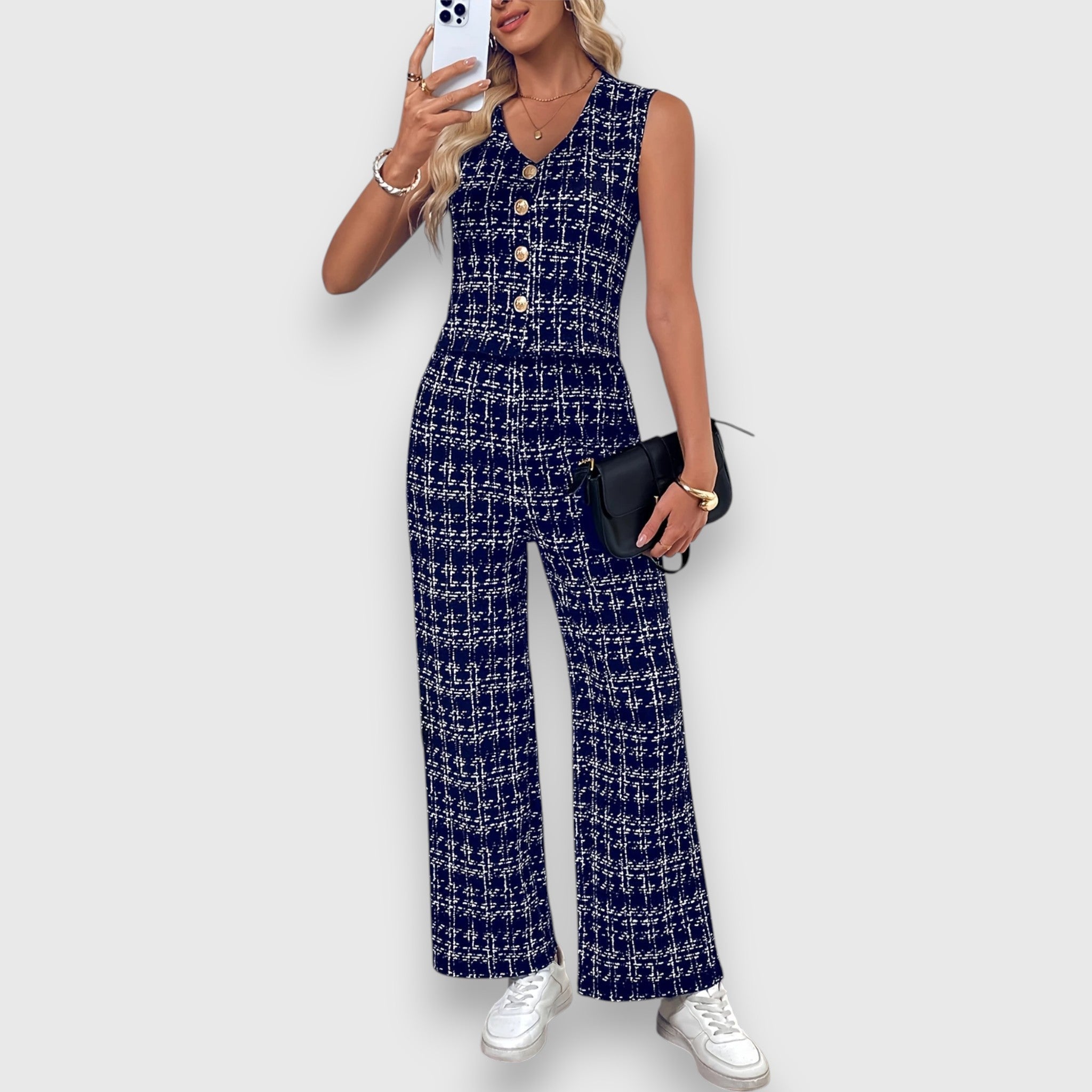 Jasmína - Két részes szett V-nyakú top és hozzá illő nadrág