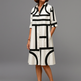 Genevieve™ Geometrikus Midi Ruha