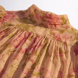 Rosario | Virágmintás Hosszú Chiffon Ruha