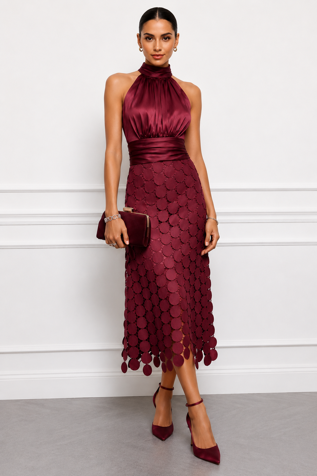 Elegáns Céline midi ceremóniás ruha